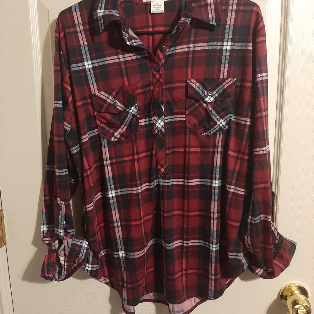 Love potion 3/4 sleeve flannel 1x